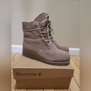 Bearpaw Krista Taupe Women's Lace-up Boots - sz 9.5